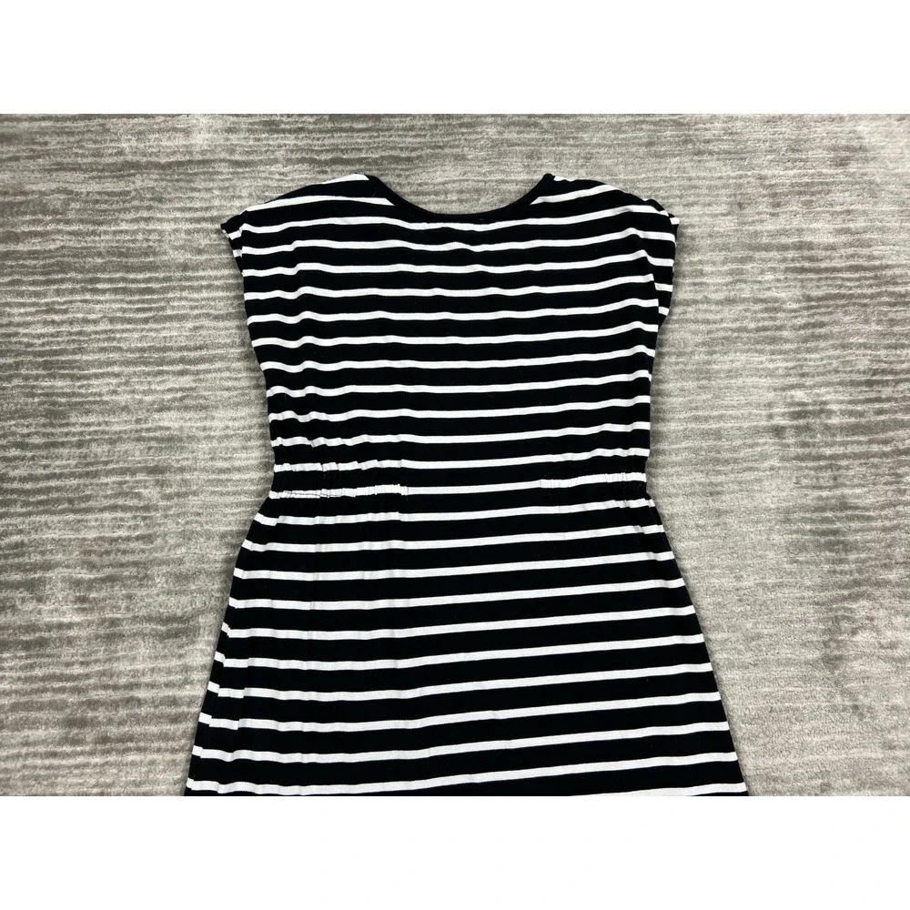 Old Navy Dress Girls XXL 18 Black and White Striped‎ Short Sleeve Elastic Waist